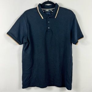 Denim & Flower Swiss Dot Short Sleeve Button Up Shirt Size L